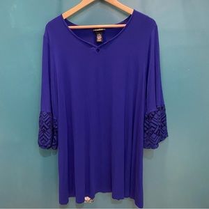 Gorgeous Catherines Tunic Top 1X  Royal Blue with Lace detail